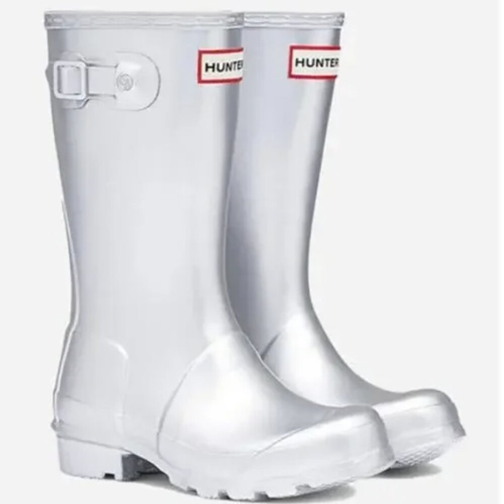 Hunter Kid's Rainboots Silver Size 3Y GUC